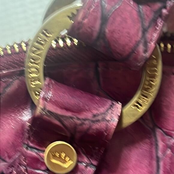 ELAINE TURNER RED CROC EMBOSSED GENUINE LEATHER BAG - Picture 10 of 10